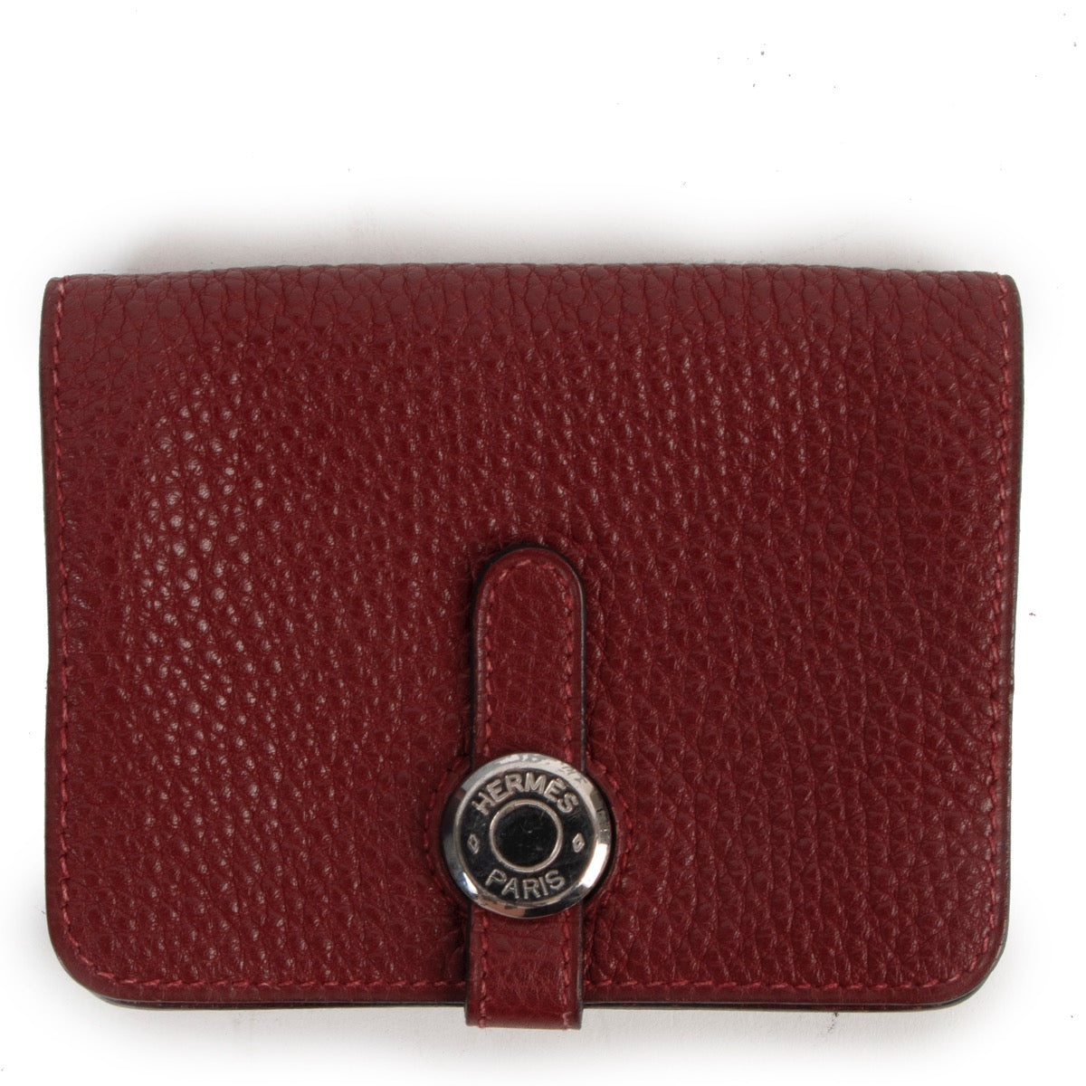 authentic second hand Hermès Dogon Rouge H Togo Card Holder at labellov.com