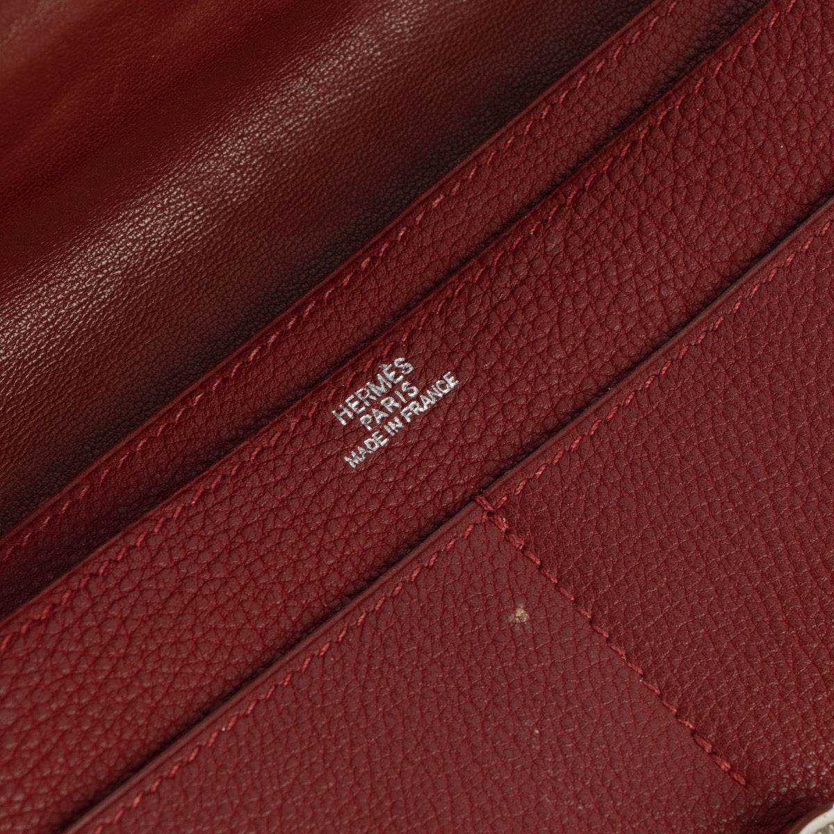 Portefeuille Hermès Dogon Duo Rouge H Togo PHW