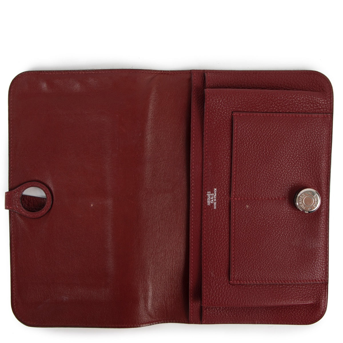 Portefeuille Hermès Dogon Duo Rouge H Togo PHW
