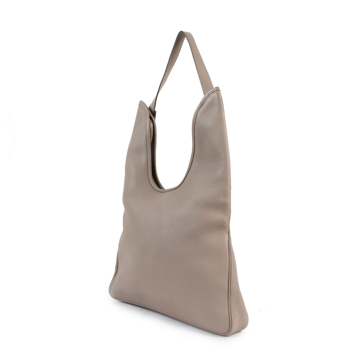 Buy online authentic second hand Hermès Taupe Clemence Massai PM Shoulder bag in very good condition at Labellov in Antwerp