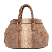 Buy authentic second hand Prada Brown Python Frame Satchel Bag in good condition at Labellov in Antwerp.