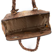 Buy authentic second hand Prada Brown Python Frame Satchel Bag in good condition at Labellov in Antwerp.