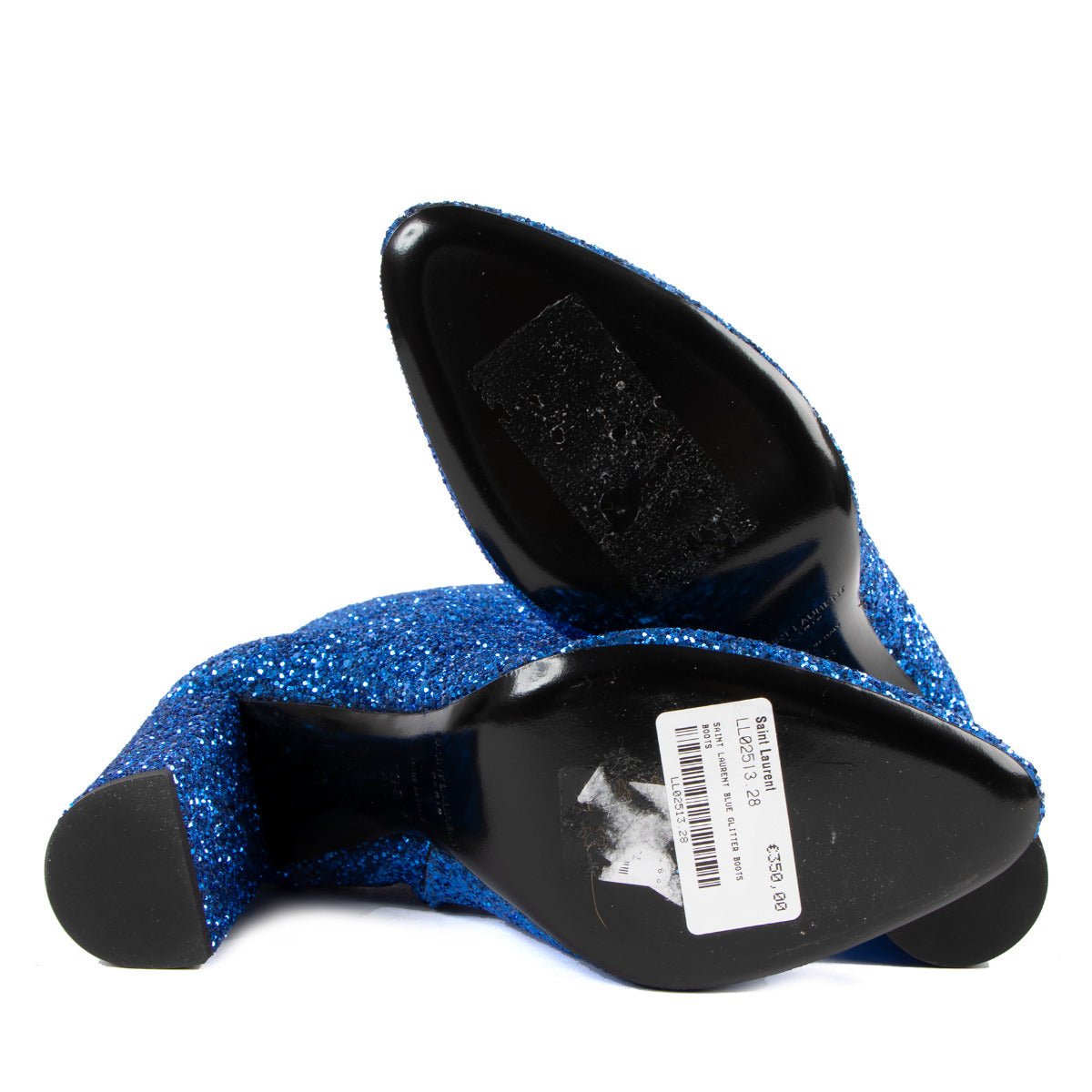 Saint Laurent Bottines Lou 95 à paillettes bleues - Taille 38