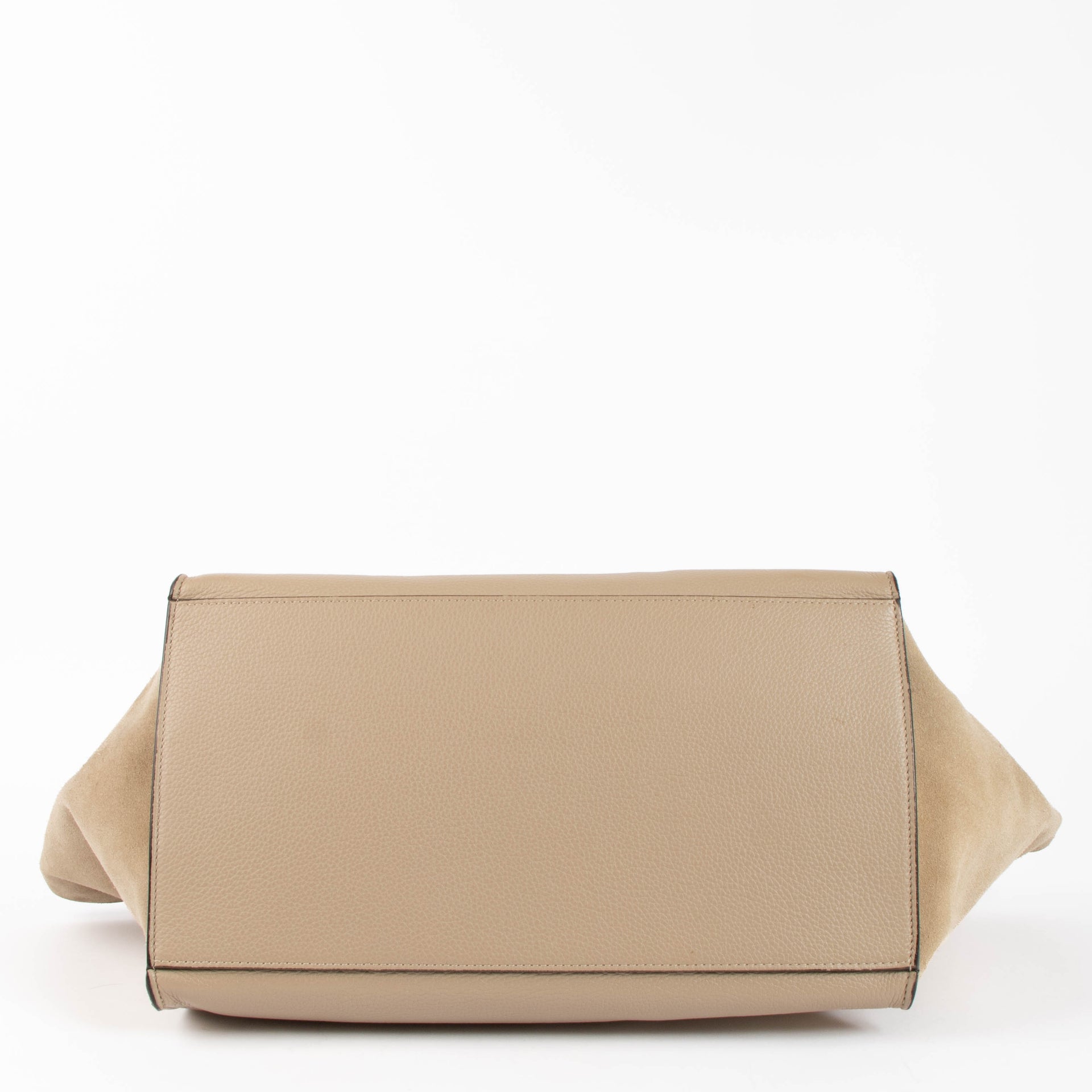 Celine Beige Suede Leather Large Trapeze Bag