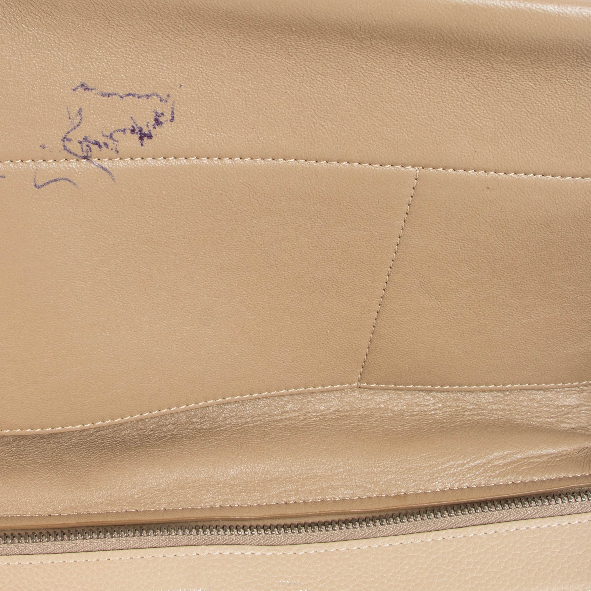 Celine Beige Suede Leather Large Trapeze Bag