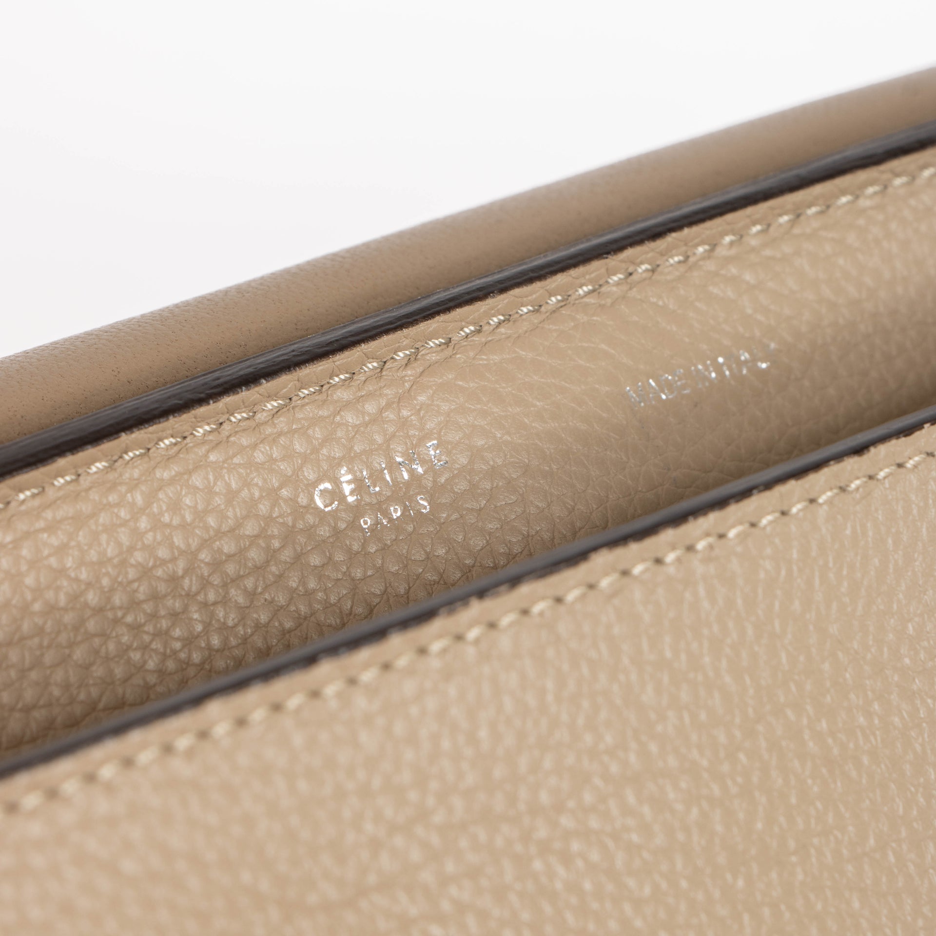 Celine Beige Suede Leather Large Trapeze Bag