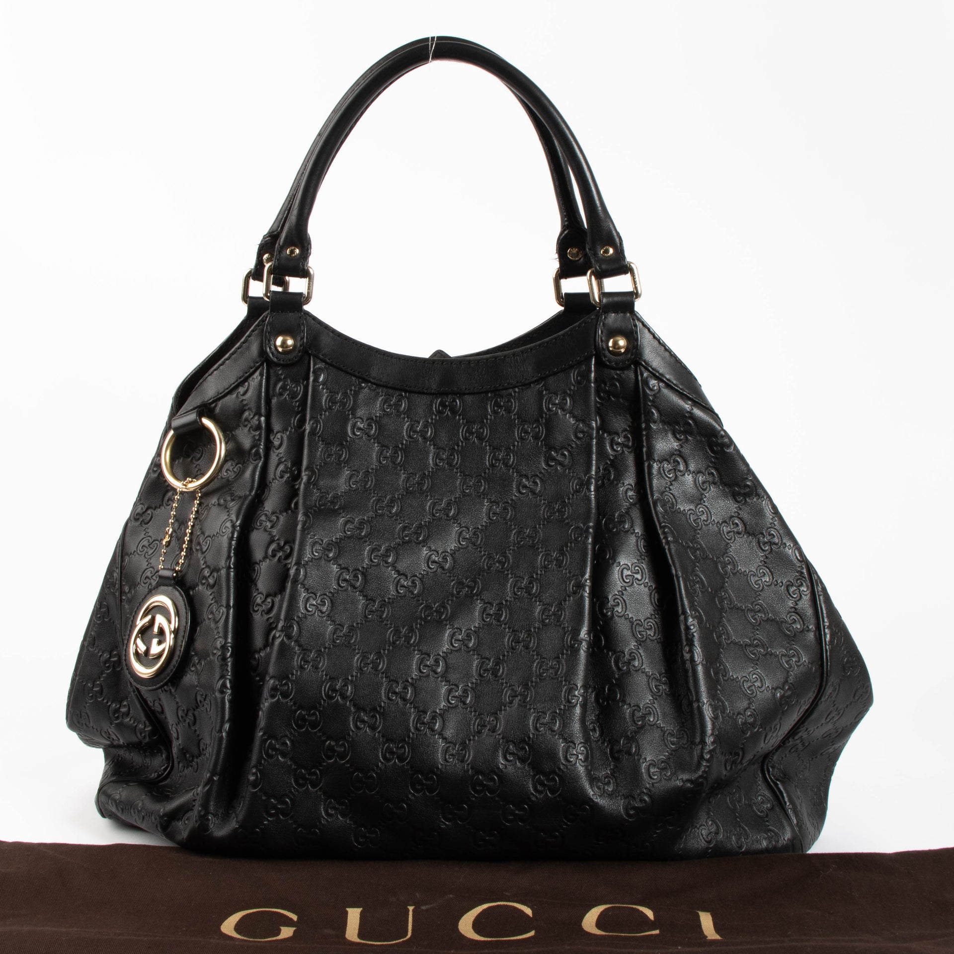 Gucci Black Guccissima Large Sukey Bag