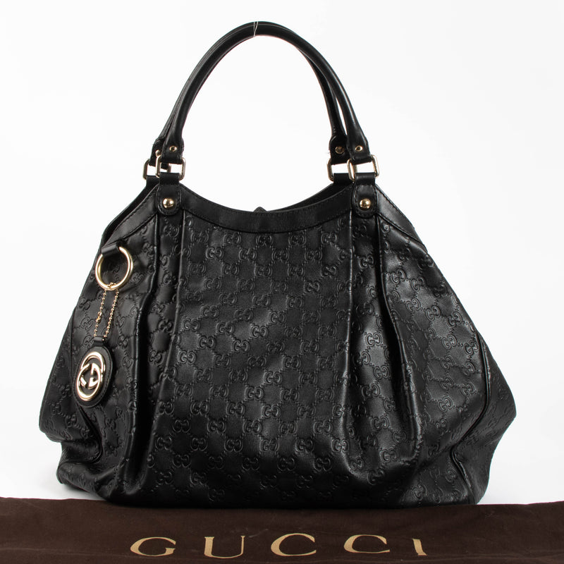 Gucci Black Guccissima Large Sukey Bag