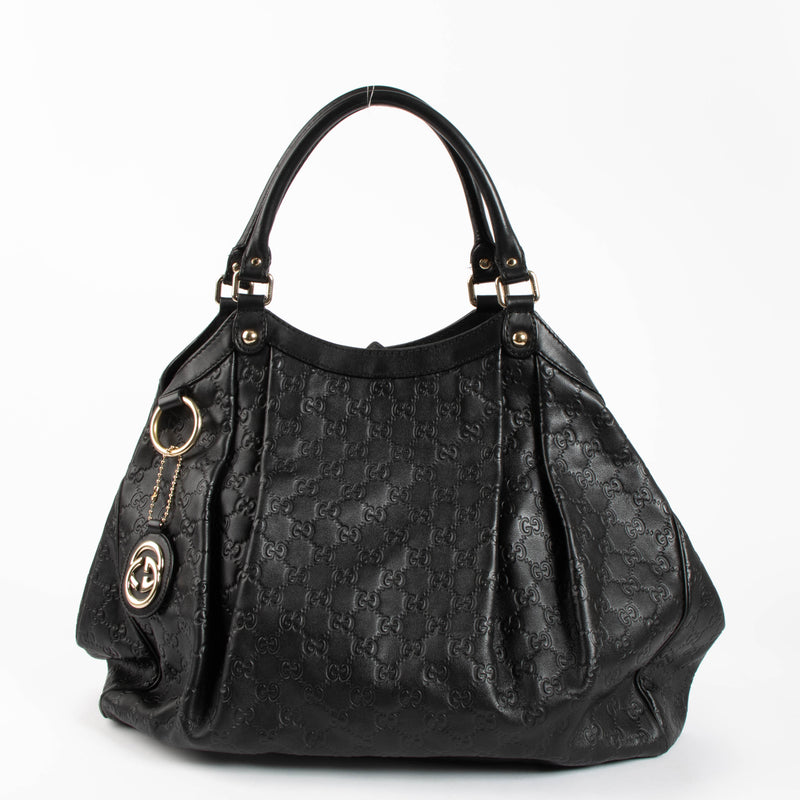 Gucci Black Guccissima Large Sukey Bag