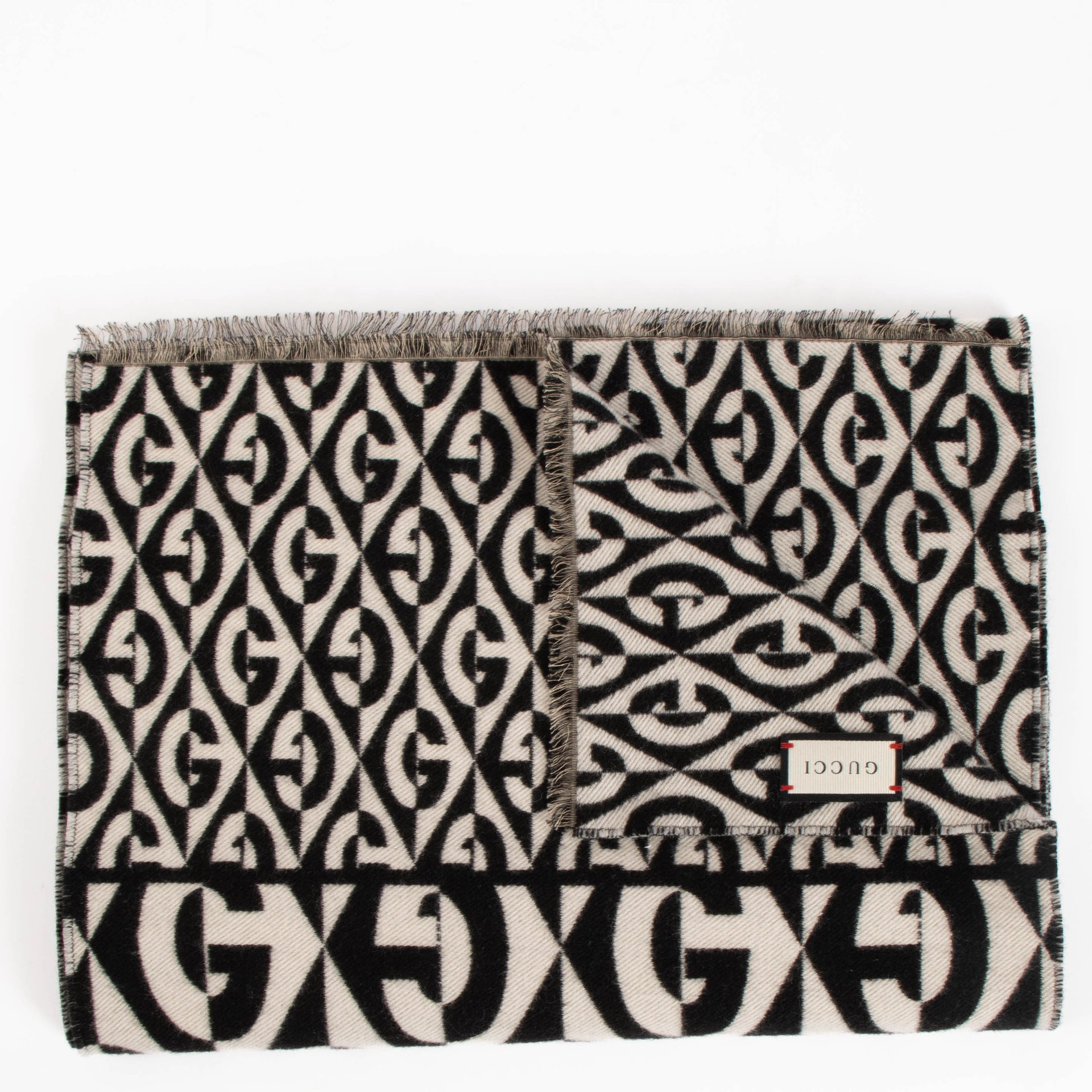 Gucci G Rhombus Jacquard Wool Scarf