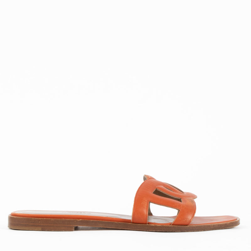 Hermes Orange Aloha Sandals - Size 38