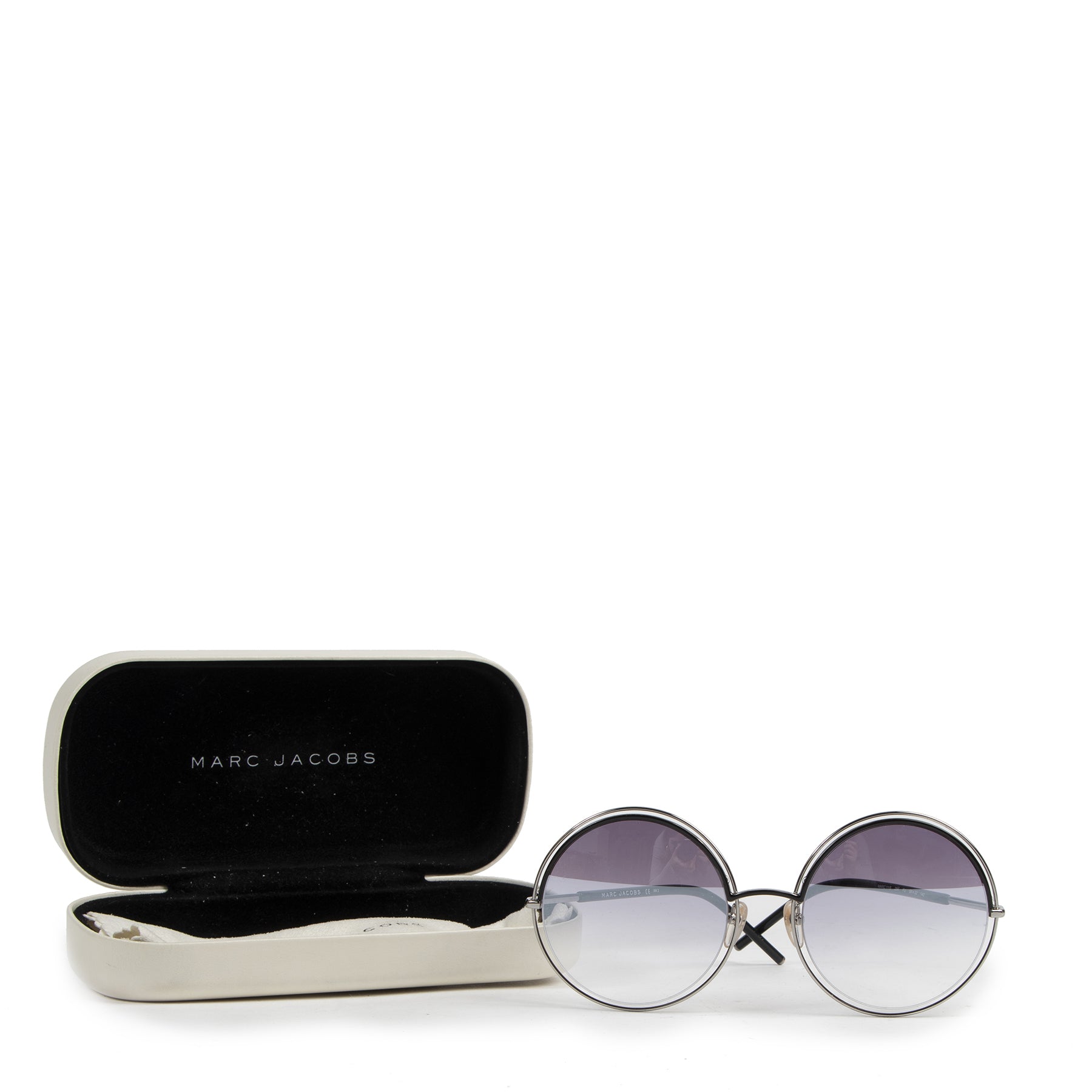 Authentic secondhand Marc Jacobs Black Marc 11s Round Sunglasses designer accessories fashion luxury vintage webshop safe secure online shopping