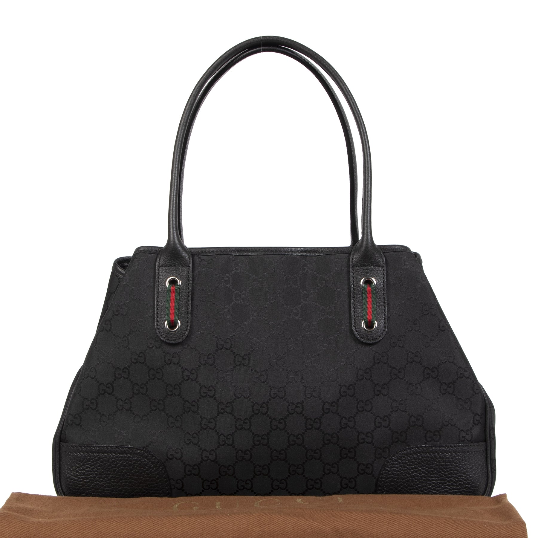Authentic second-hand vintage Gucci Monogram Nylon Web Shoulder Bag buy online webshop LabelLOV