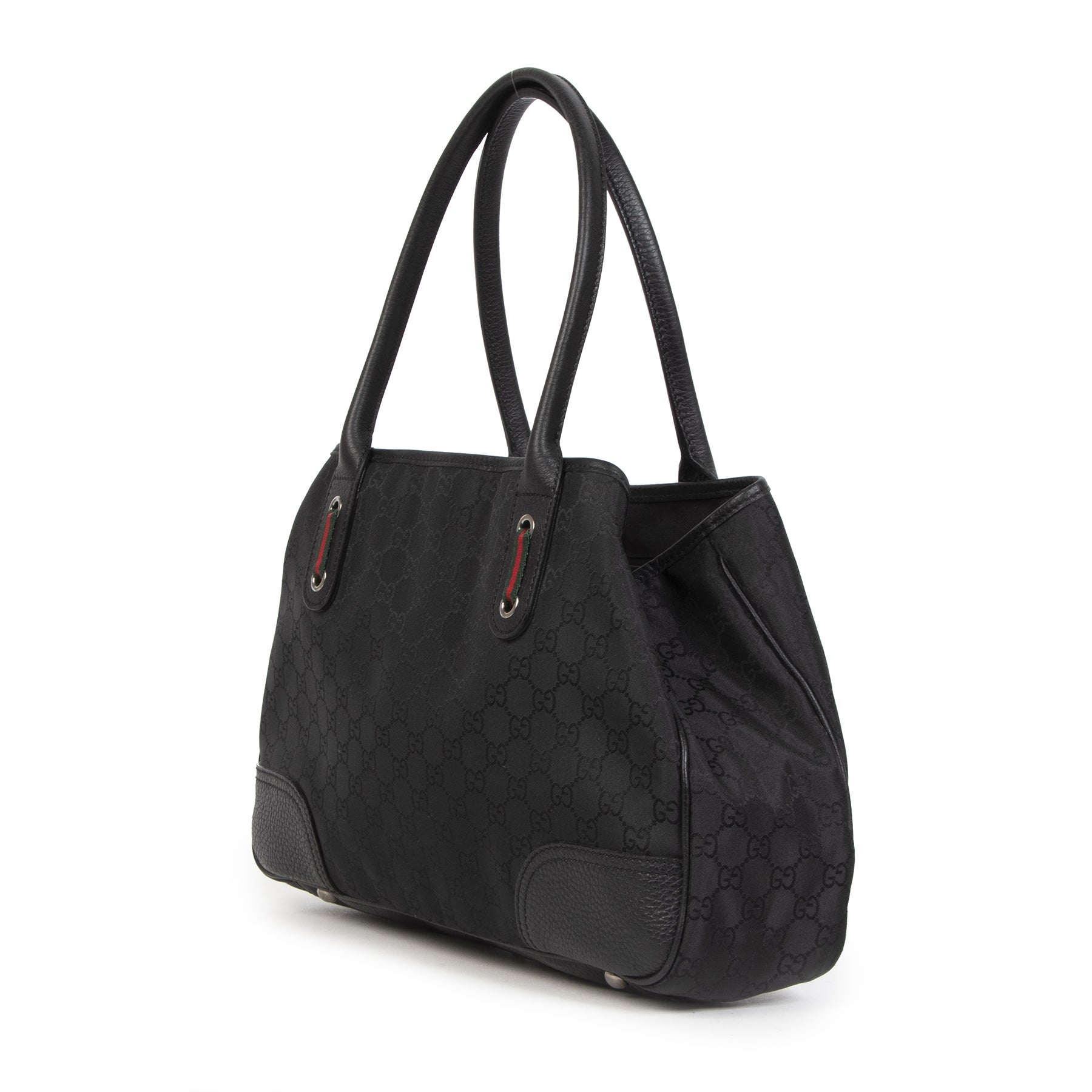 Authentic second-hand vintage Gucci Monogram Nylon Web Shoulder Bag buy online webshop LabelLOV