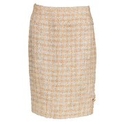 Chanel 93P Runway Beige Tweed Jacket/Skirt Set