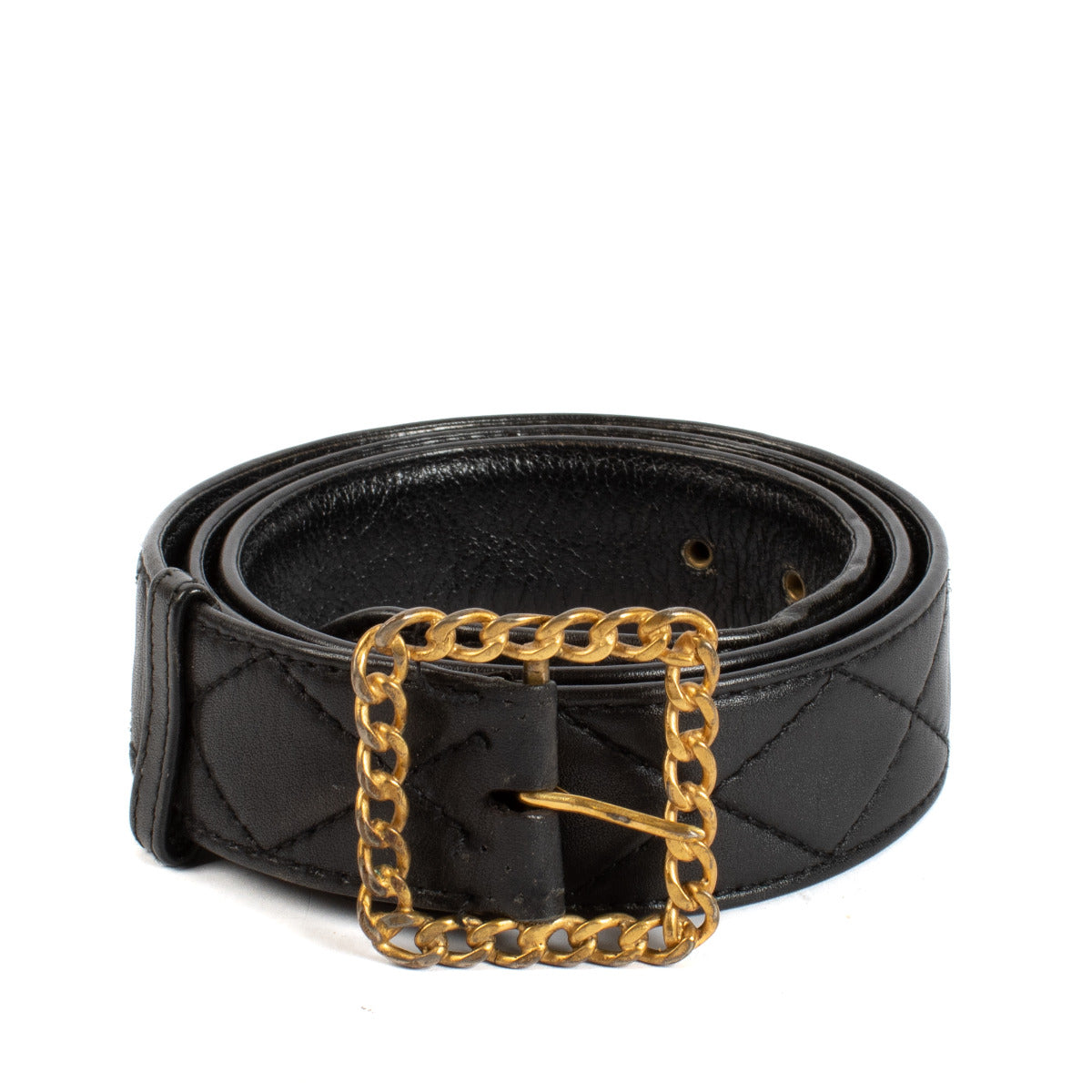Chanel 93P Zwart Lederen Riem - Maat 90
