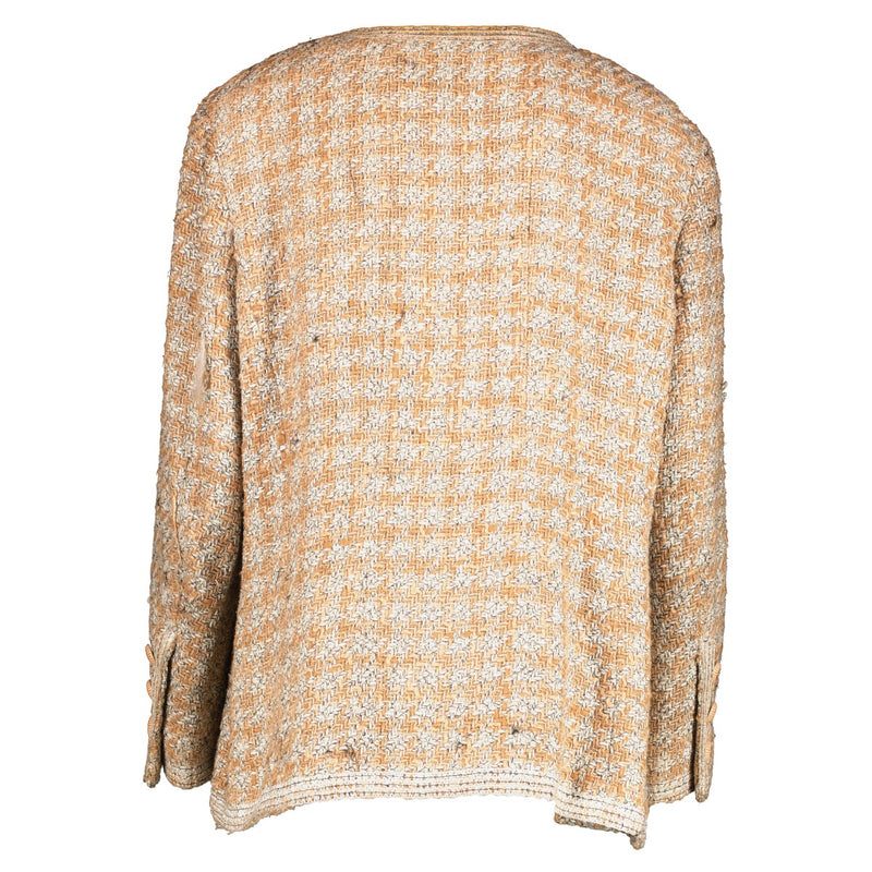 Chanel 93P Runway Beige Tweed Jasje/Rok Set - Maat FR48