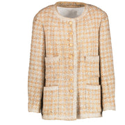 Chanel 93P Runway Beige Tweed Jacket/Skirt Set