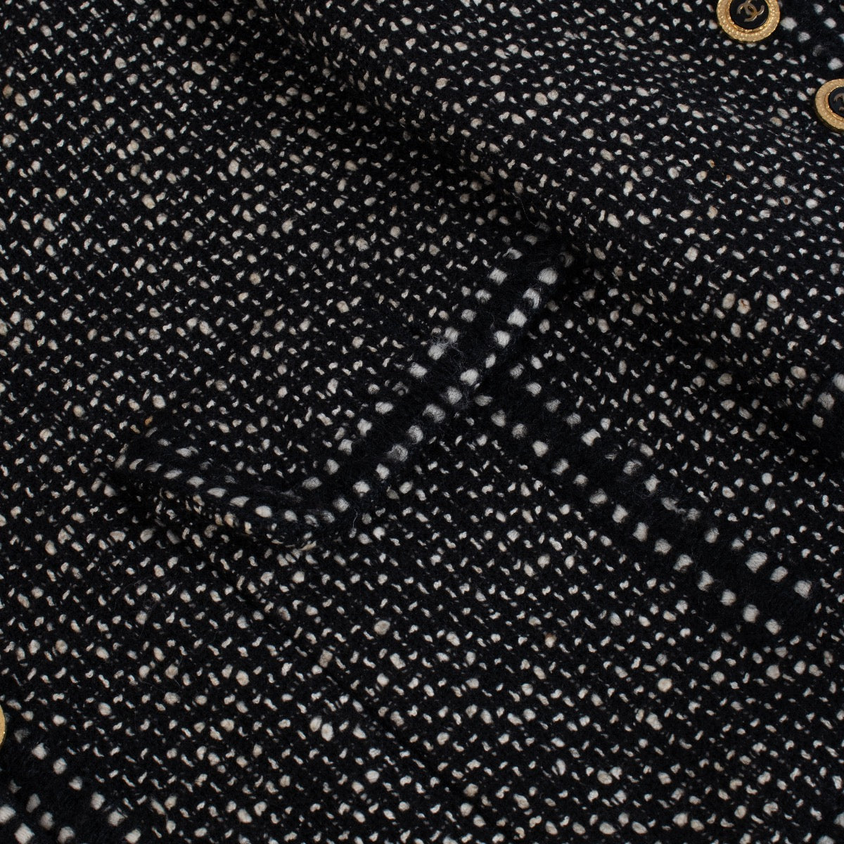 Buy authentic second hand Chanel Black and White Tweed Classic Jacket at Labellov.com