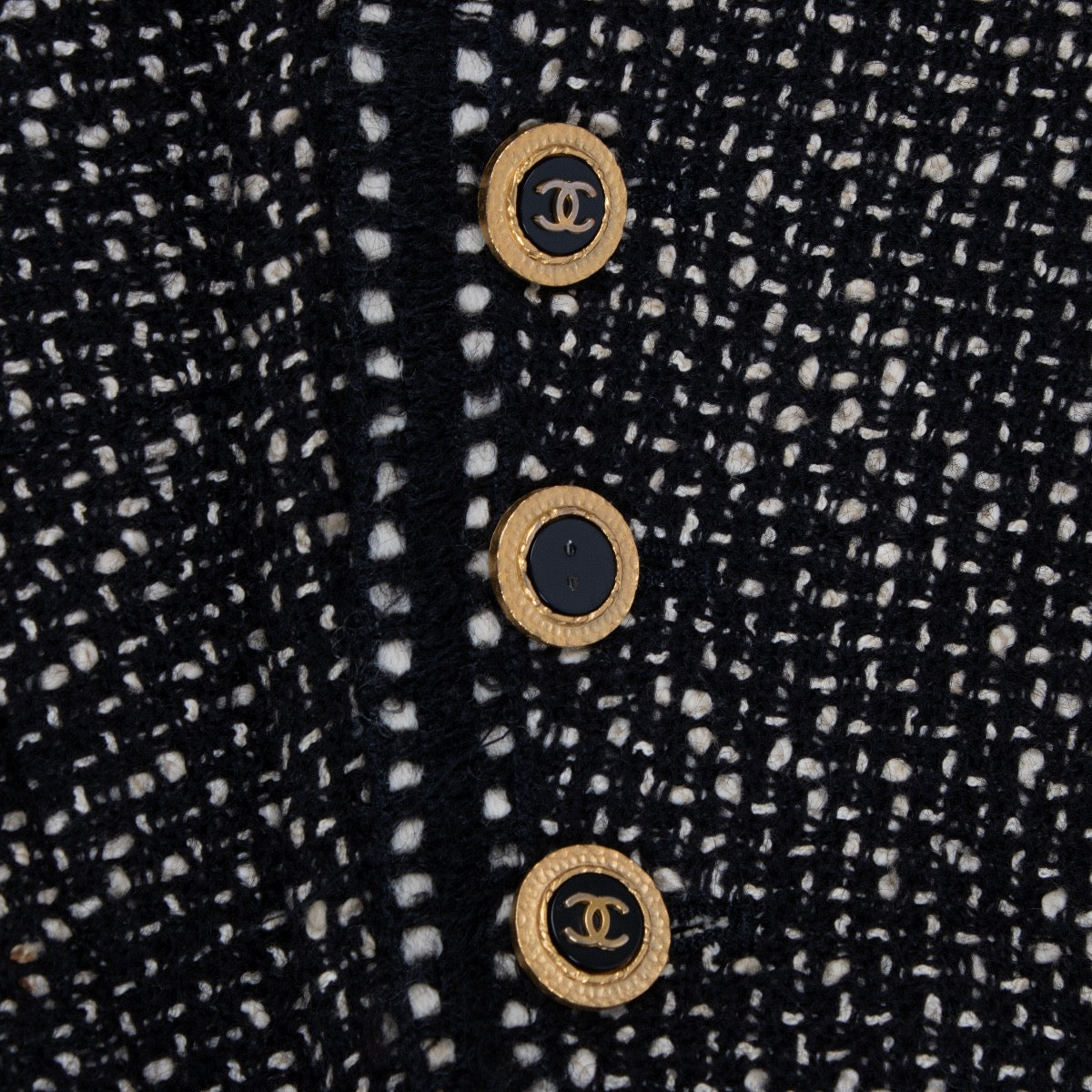 Buy authentic second hand Chanel Black and White Tweed Classic Jacket at Labellov.com