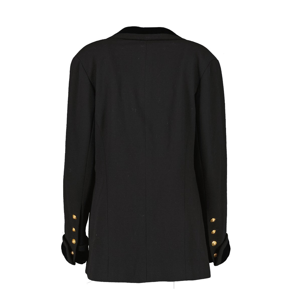 Chanel 1980s Vintage Black Velvet Trim Jacket