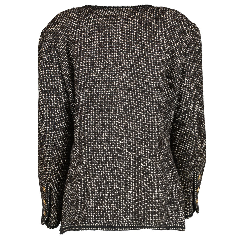 Buy authentic second hand Chanel Black and White Tweed Classic Jacket at Labellov.com