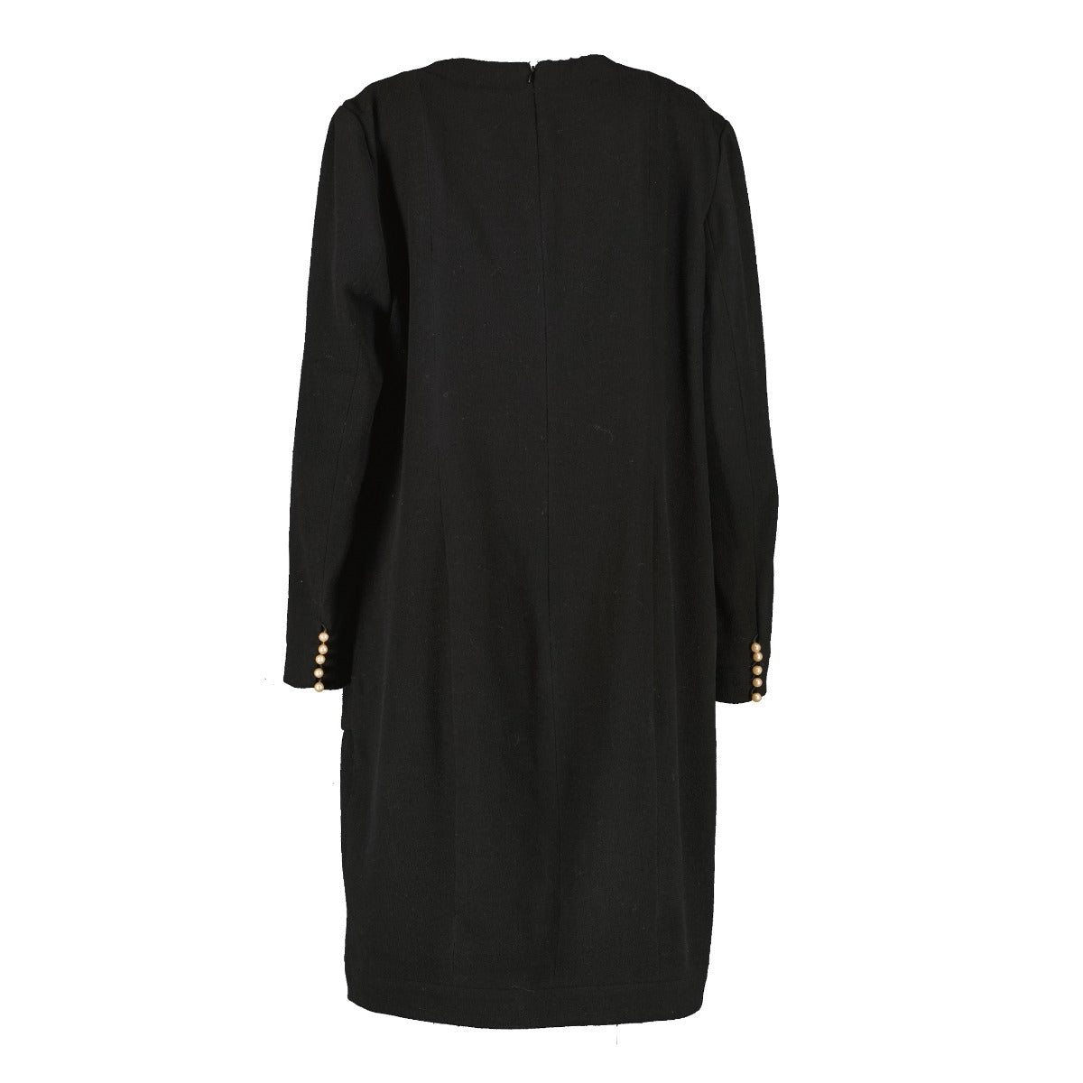 Chanel Vintage Black Pearl Button Dress