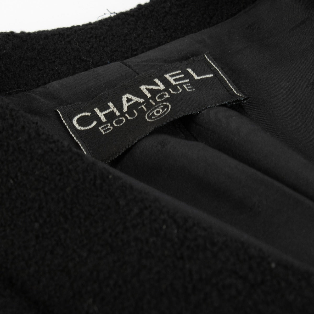 Chanel Vintage Black Wool Tweed Jacket