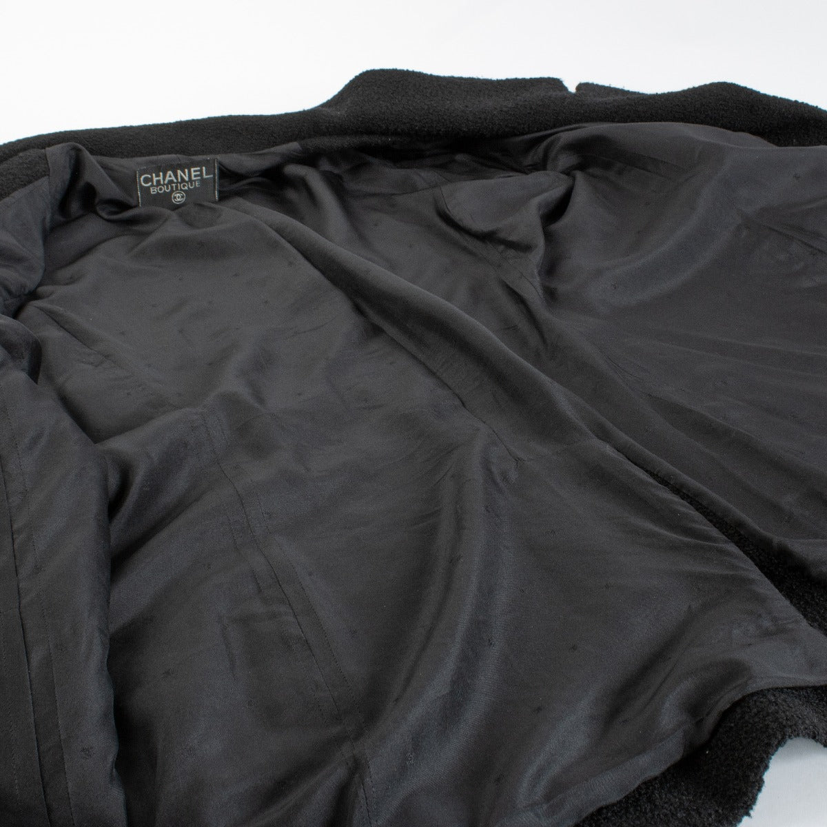 Chanel Vintage Black Wool Tweed Jacket