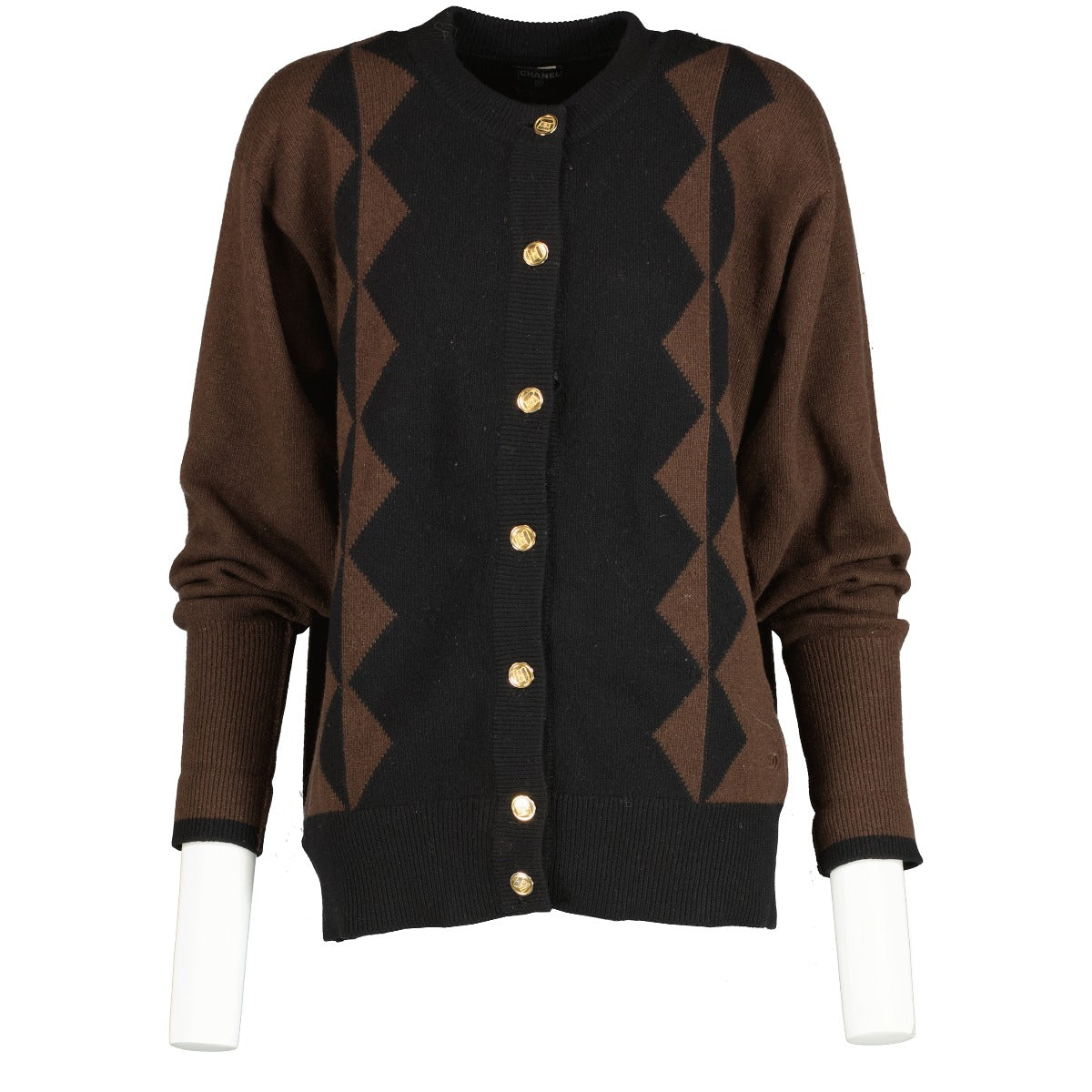 Chanel 1980s Brown/Black Cashmere Cardigan