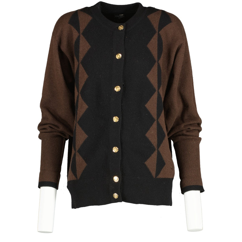 Chanel 1980s Brown/Black Cashmere Cardigan