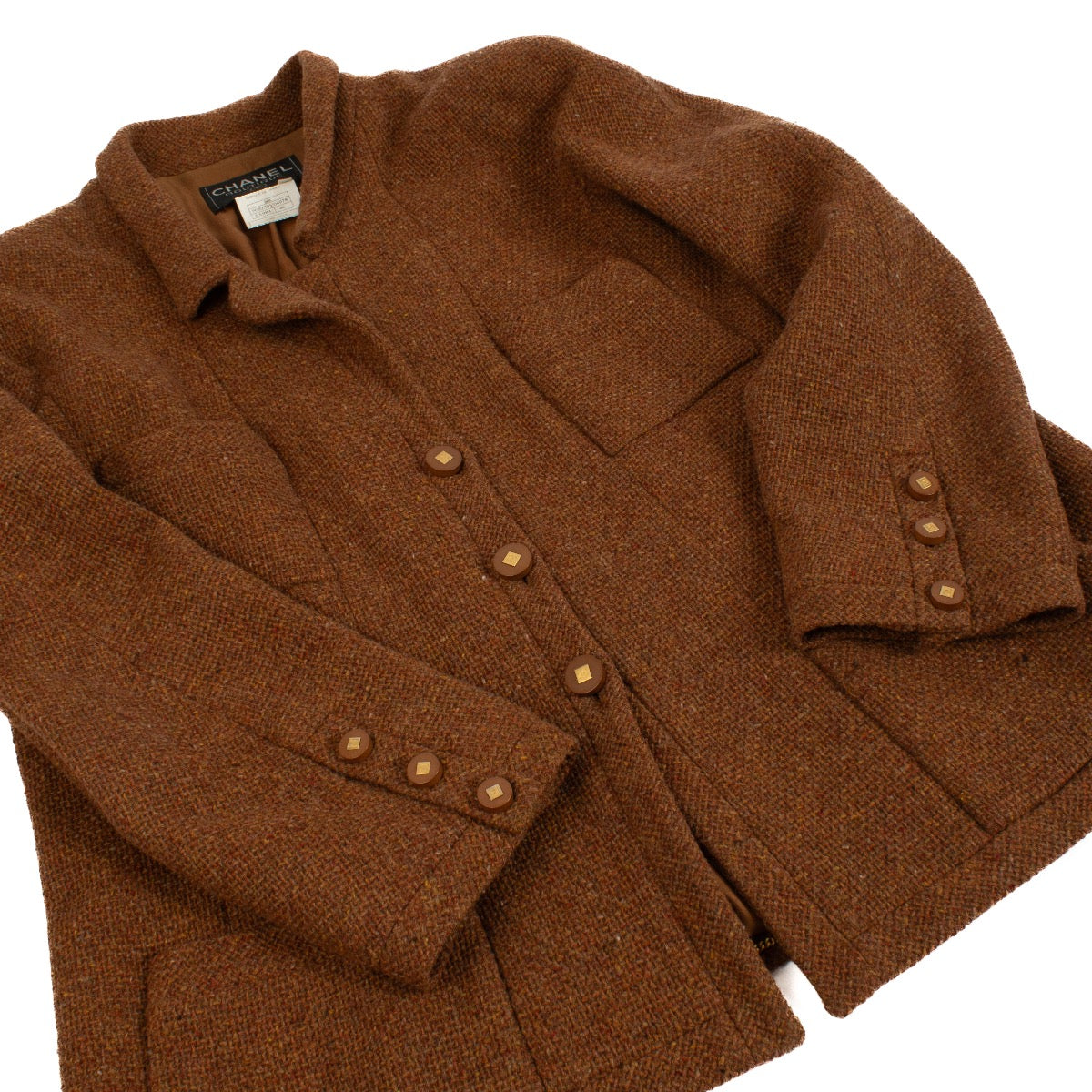 Buy authentic second hand Chanel 96A Brown Tweed Jacket at Labellov.com
