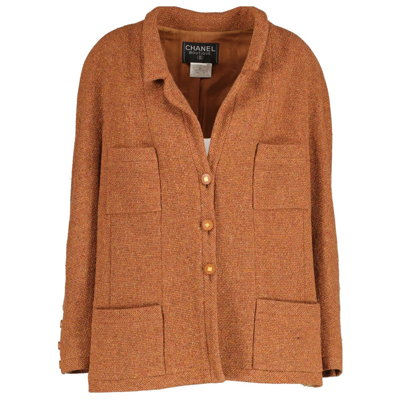 Chanel 96A Brown Tweed Jacket - Size 46