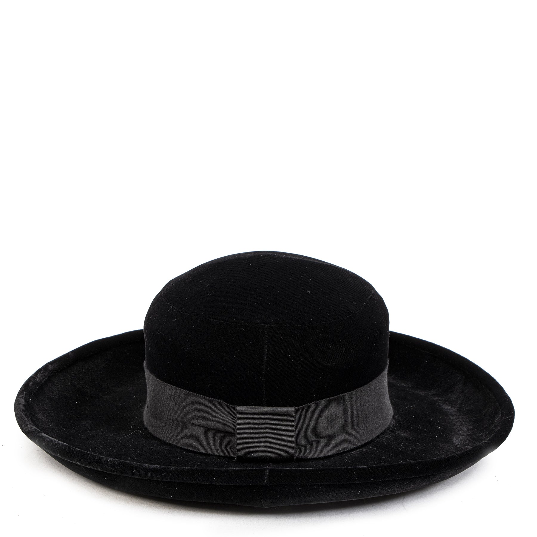 Authentieke Tweedehands Chanel Black Velvet Fedora juiste prijs veilig online shoppen luxe merken webshop winkelen Antwerpen België mode fashion