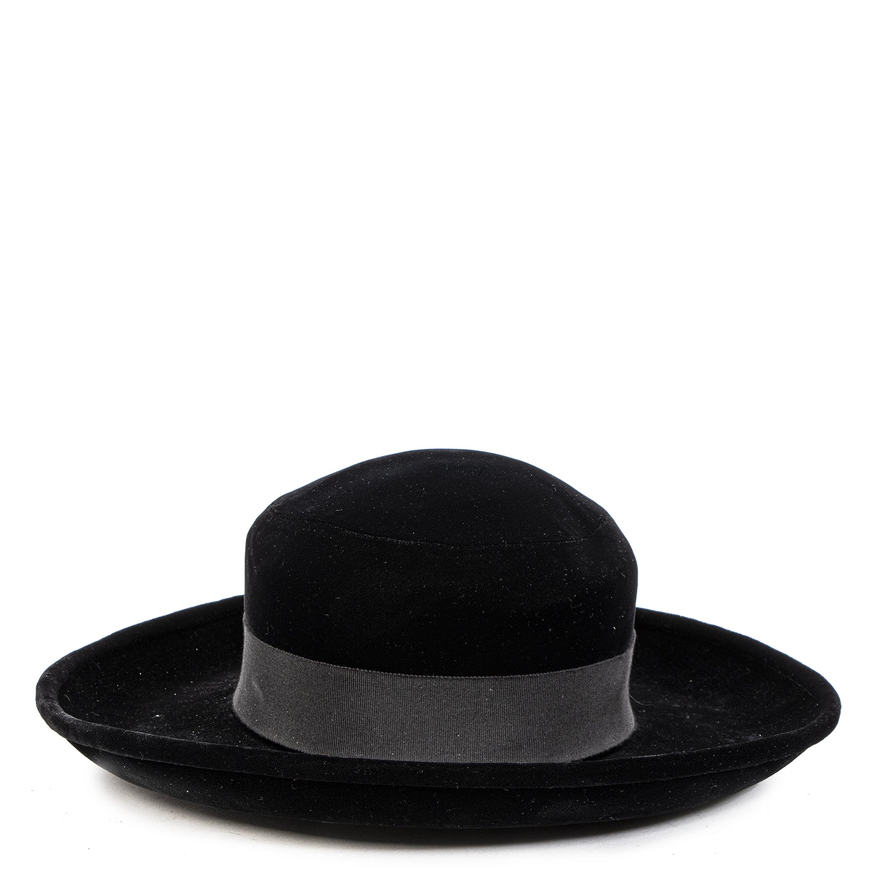 Authentic secondhand Chanel Black Velvet Fedora designer accessories designer brands fashion safe secure online shopping worldwide shipping delivery