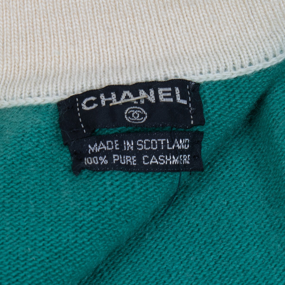 Chanel Green Cashmere Cardigan