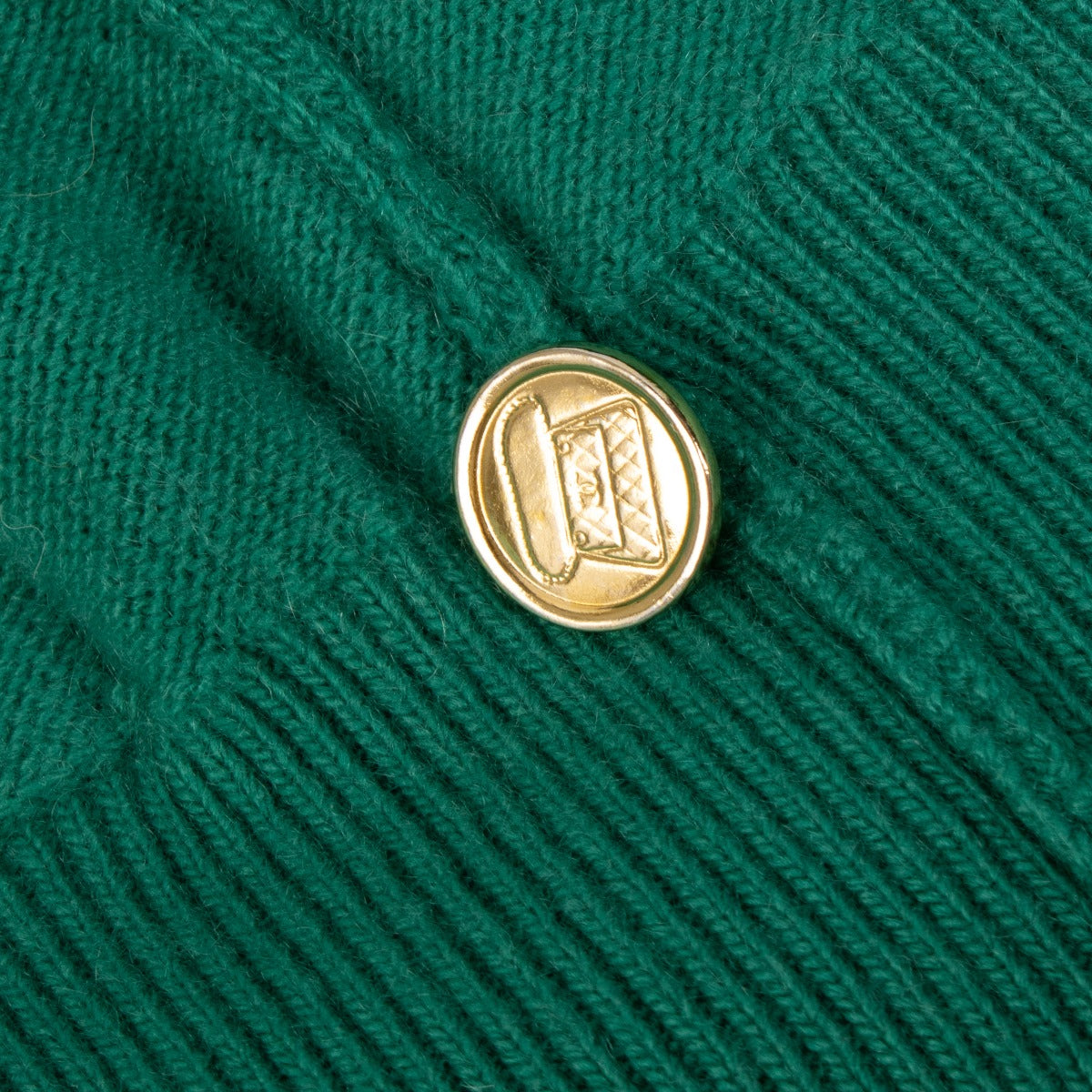 Chanel Green Cashmere Cardigan