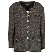 Buy authentic second hand Chanel Black and White Tweed Classic Jacket at Labellov.com