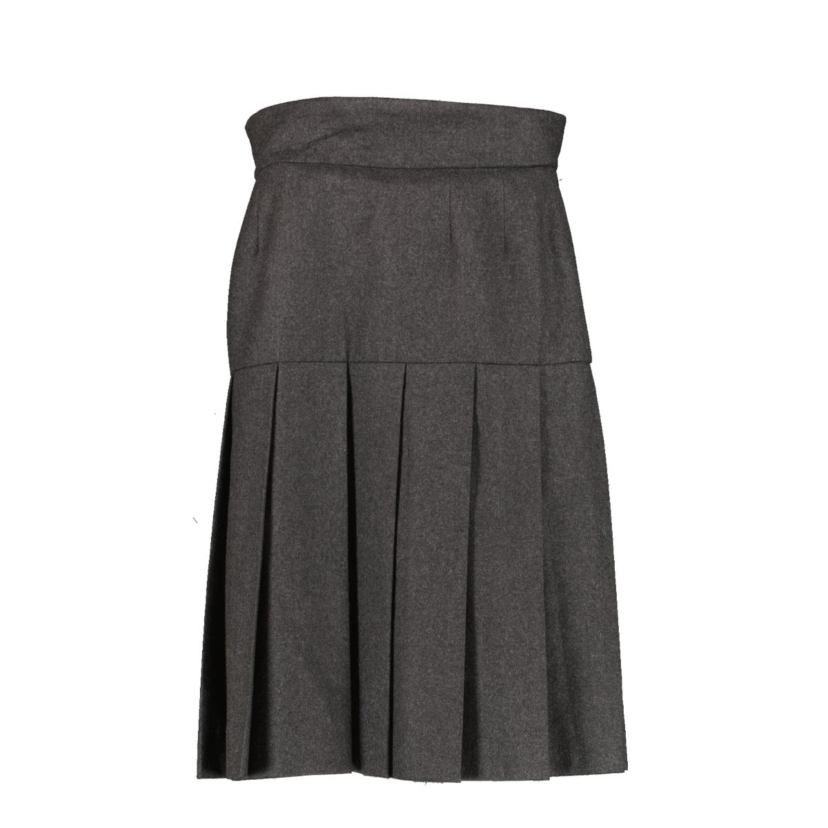 Chanel Vintage Grey Wool Pleated Skirt