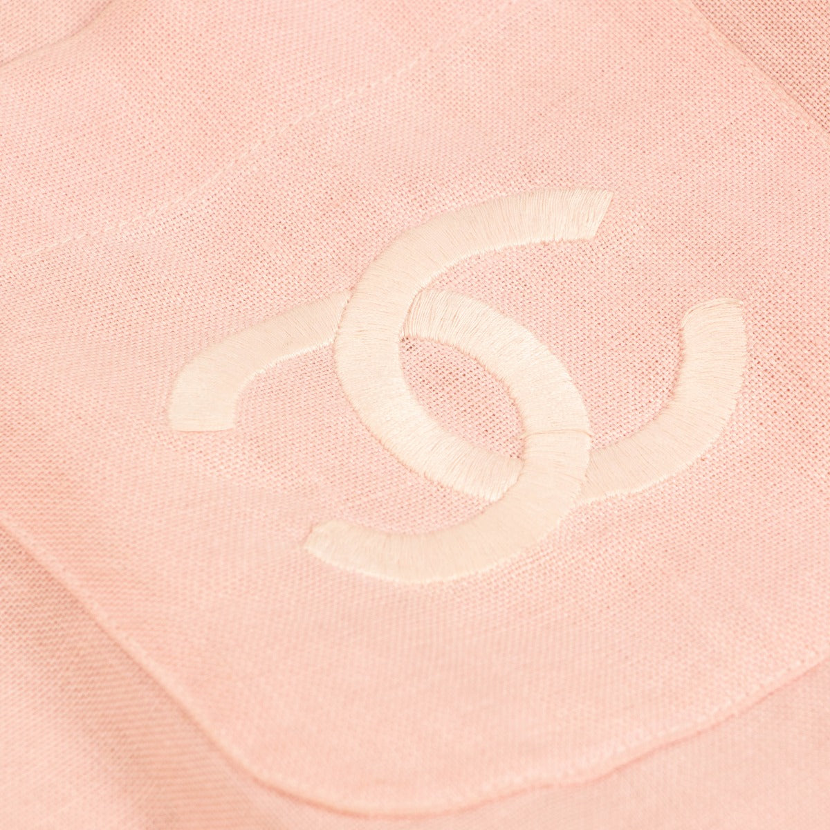 Chanel Vintage Pink Cotton CC Oversized Shirt