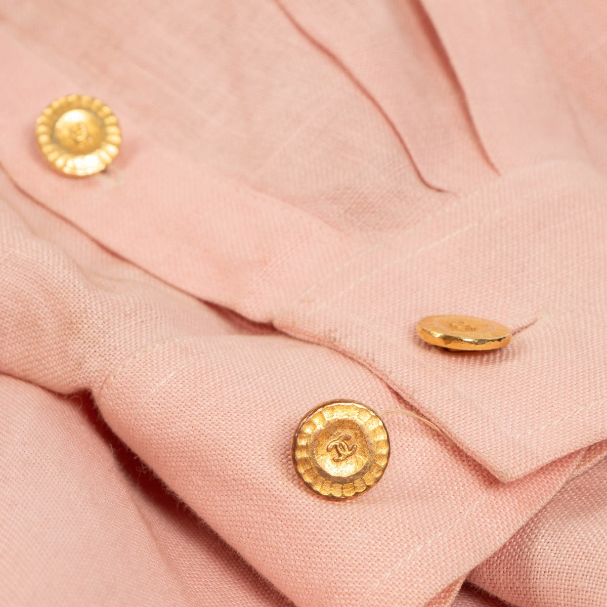 Chanel Vintage Pink Cotton CC Oversized Shirt