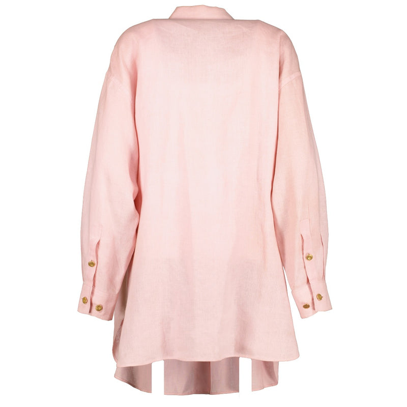 Chanel Vintage Pink Cotton CC Oversized Shirt