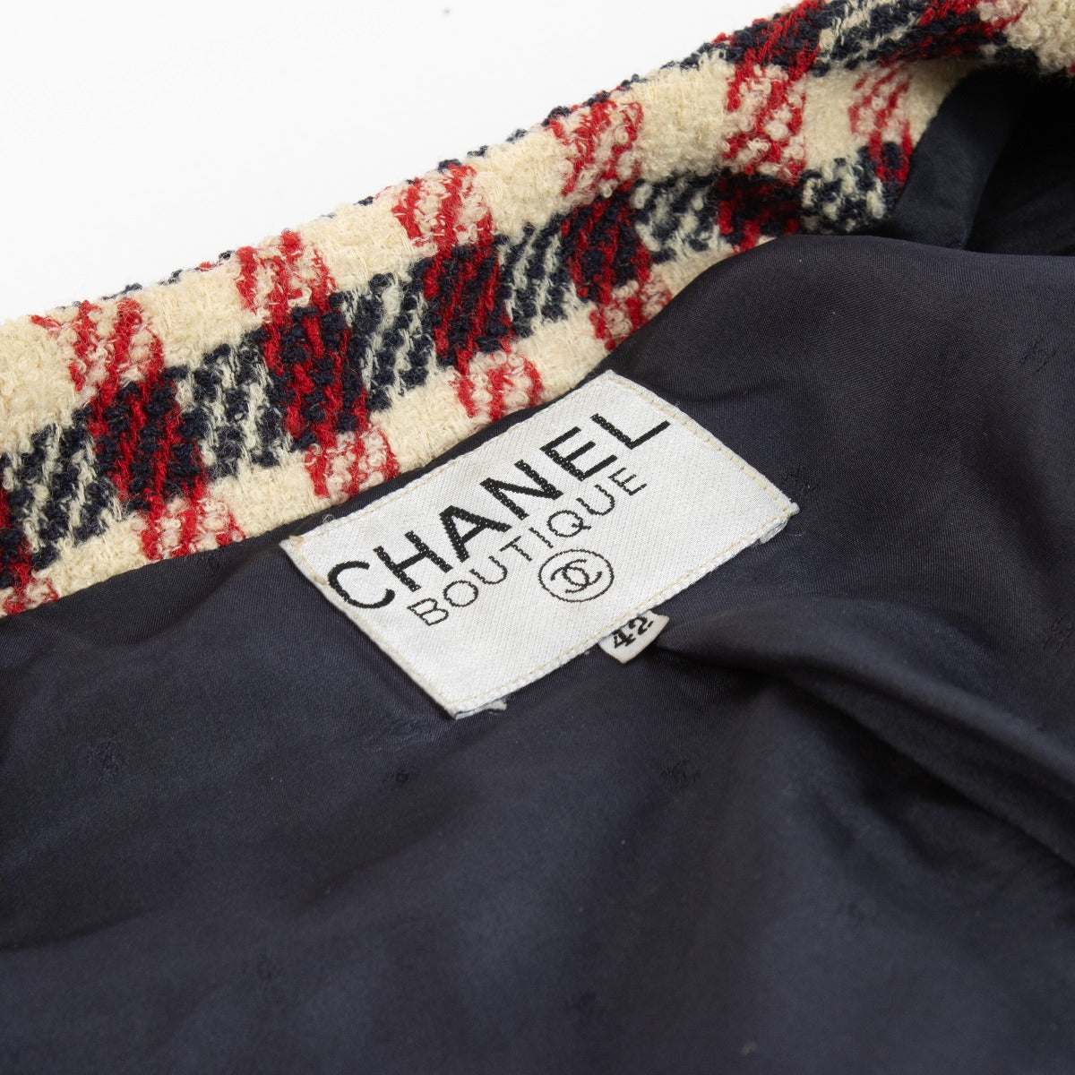 Chanel jaren 80 geruite tweedjas - Maat FR42
