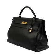 1989 Vintage Hermès Kelly 40 Black Ardennes on www.labellov.com
