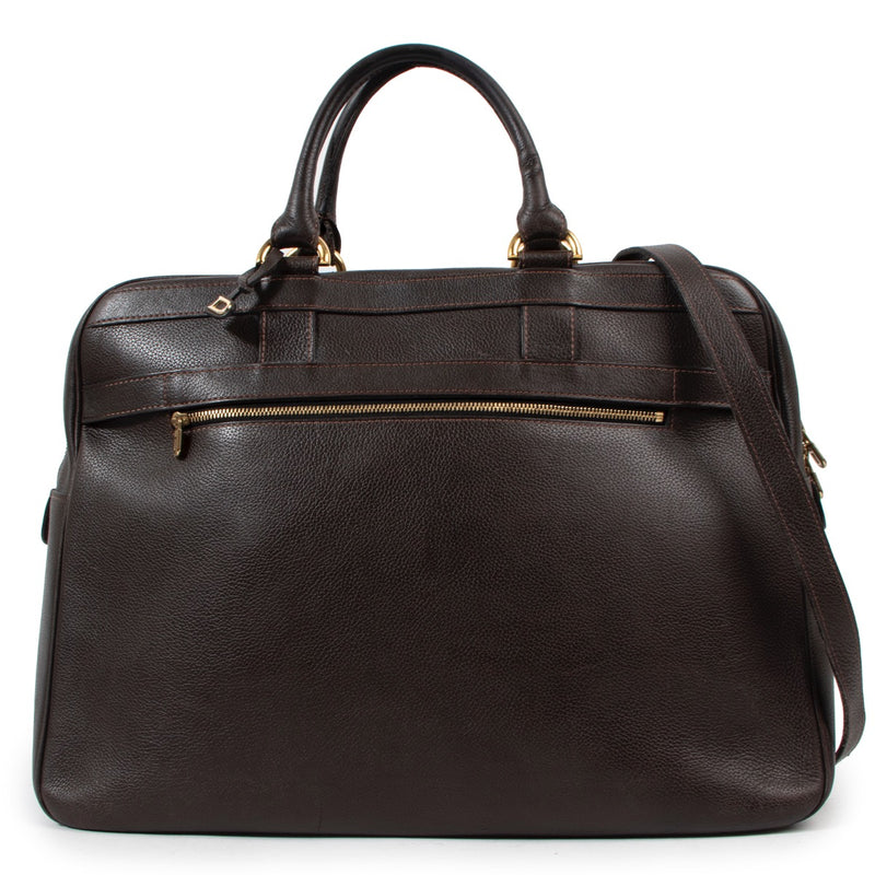 Shop safe online at Labellov in Antwerp this 100% authentic second hand Delvaux Brown Leather Vintage Briefcase