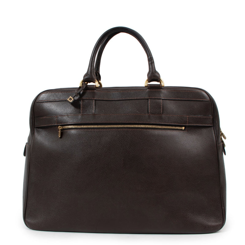 Shop safe online at Labellov in Antwerp this 100% authentic second hand Delvaux Brown Leather Vintage Briefcase