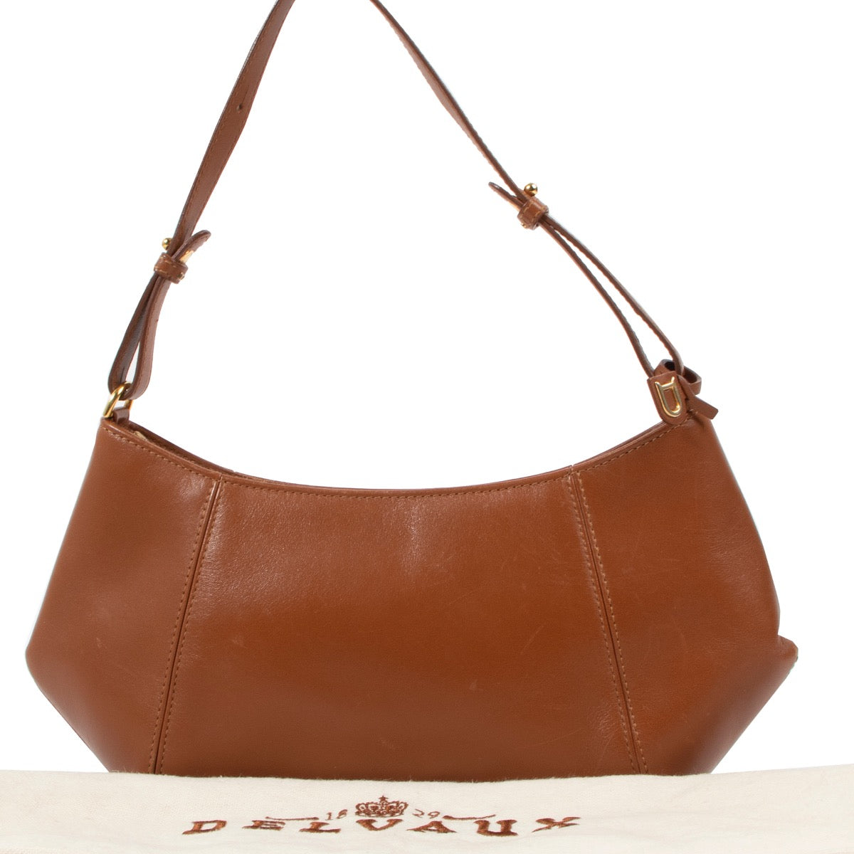 Shop safe online at Labellov in Antwerp this 100% authentic second hand Delvaux Camel Leather Désir Shoulder Bag