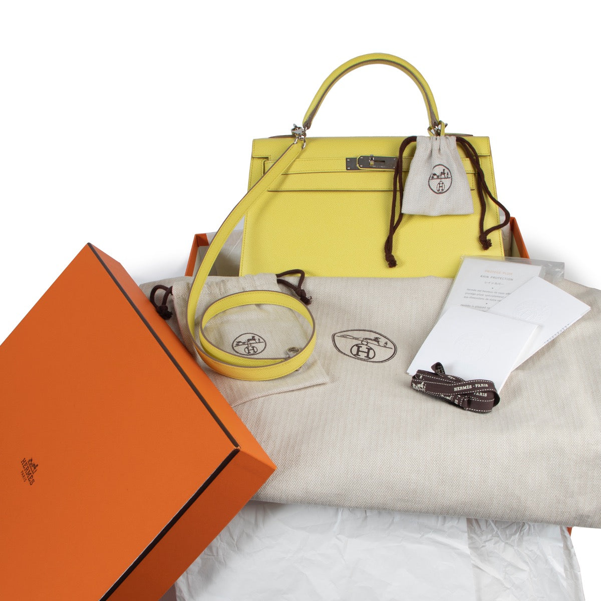 Hermès Kelly 32 Epsom Soufre Accastillage Palladié