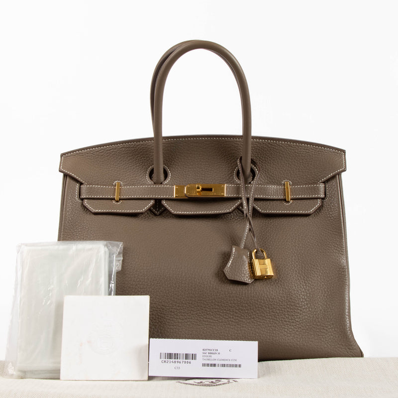 Hermès Birkin 35 Etoupe Clemence GHW