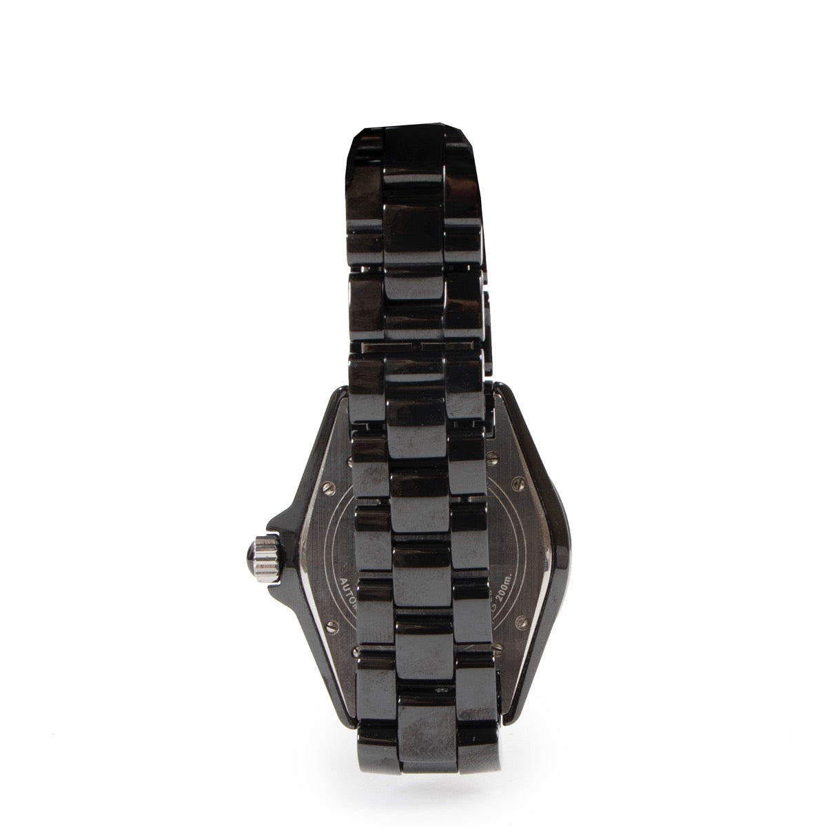 Buy an authentic second hand Chanel Black Ceramic/ Steel J12 Automatic 38 mm Watch in very good condition at Labellov